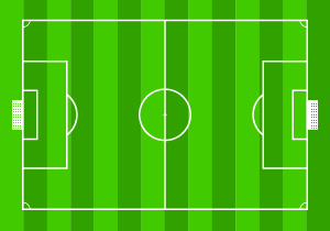 The figure is an illustration of rectangular soccer field.