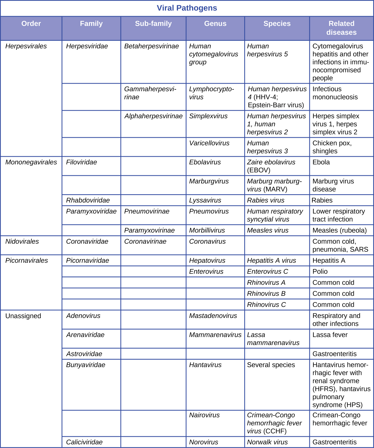Taxonomy of Clinically Relevant Microorganisms · Microbiology